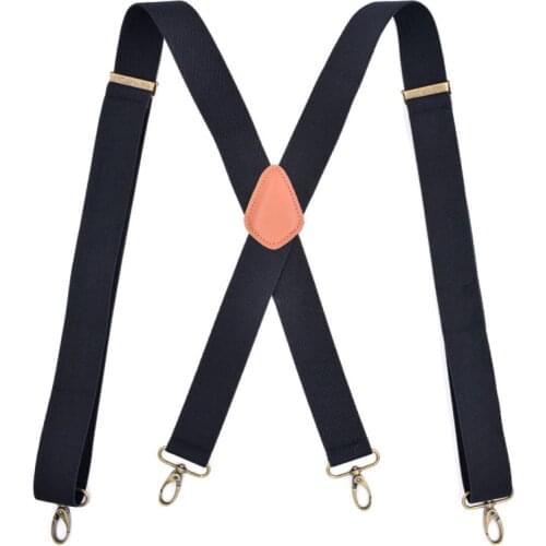 JIERKU Mans Suspenders 4 Hang buckle Braces Suspensorio Tirantes Hombre Elastic Strap Ancient bronze buckle Fathers Gift