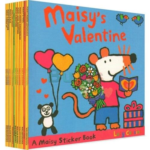Maisy Mouse First Experience 12 Books Pack Collection Set, English Picture Book Children Story Book Sticker Book IQ EQ Training