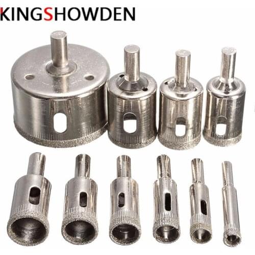 10pcs Diamond Coated Hss Drill Bit Set Tile Marble Glass Ceramic Hole Saw Drilling Bits For Power Tools 8mm-50mm