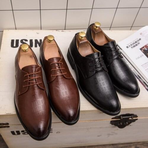 New mens shoes leather mens shoes spring and autumn match mens business shoes fit for British casual shoes shoe size 38-47