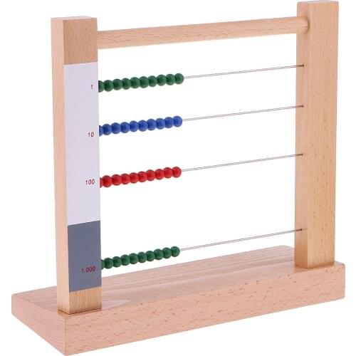 Montessori Educational Wood Toy - 1-1000 Beads Frame Kids Operation Learning