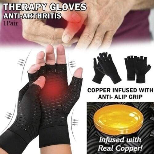 Copper Fiber Pressure Gloves Men Copper Fiber Full Finger Joint Gloves Copper Ion Antibacterial Deodorant Gloves Anti Arthritis