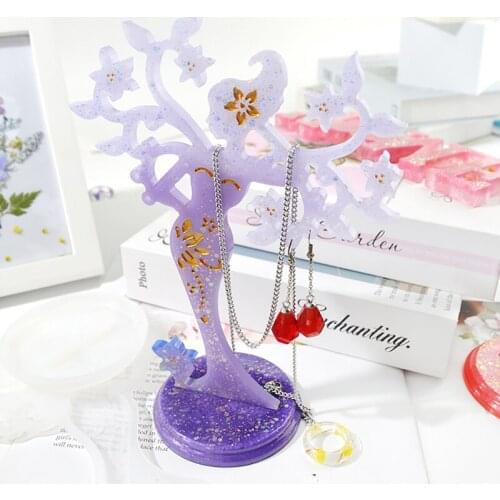DIY Craft Jewelry Display Shelf Mold Pendant Earring Necklace Show Stand Rack Resina Silicone Mold For Epoxy Resin
