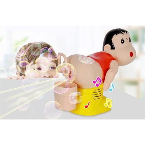 Fully Automatic Water Blowing Kids Toys Electric Soap Bubble Blower Fart Blowing Bubble Machine Light Music Novelty Gag Toys