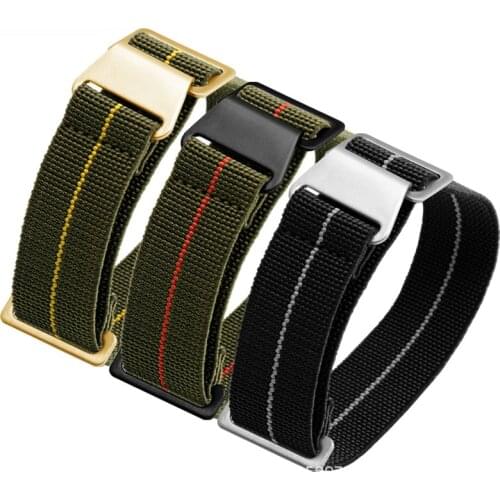 NATO Woven Nylon Watch Band for Tudor for Rolex for Seiko Parachute Bag Strap Male Elastic 20mm 22mm Troops Military Watchband