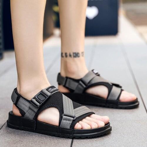 Sandals Men Shoes 2020 Gladiator Mens Sandals Fashion Men Shoes Summer Flip Flops Gray Black Flat Sandals Big Size 36-48