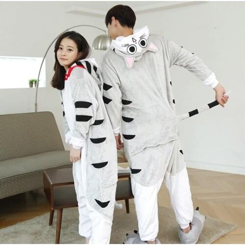 Grey Sweet Home Chis Cat Onesie Pajamas Kigurumi Animal Cosplay Costume Halloween Family Pijamas Women