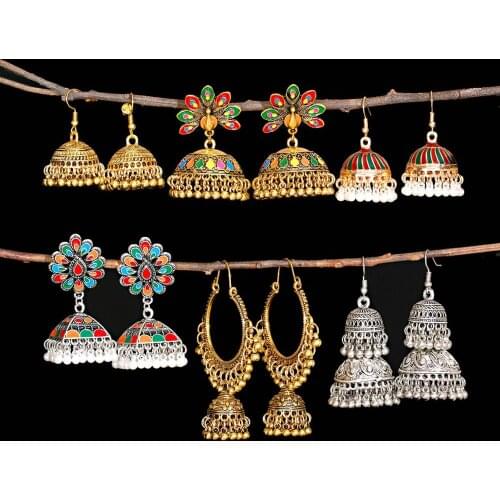 Pendientes Kolczyki Earrings For Women Hanging Earring Boho Accessories For Jewelry Indian Jhumka Ear Rings Beads Pearl Brinco