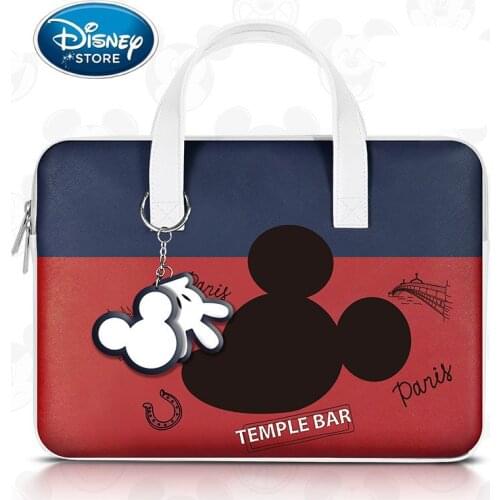 Genuine Authorization Disney Laptop Bag PU Leather Mickey Mouse 13 14 15 Inch Notebook Bag Sleeve For Macbook Case Computer