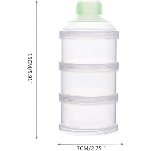 WXTF 3-layer Baby Food Storage Box Infant Milk Powder Container Essential Cereal Case