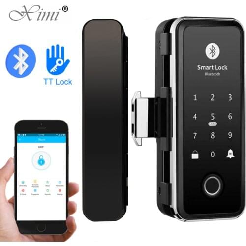 Biometric Fingerprint Lock Security Intelligent Smart Lock With TTLock APP Password RFID Unlock Office Sliding Glass Door Lock