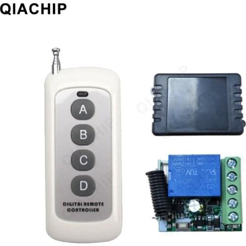 QIACHIP 433.92Mhz Universal Wireless RF Remote Control Switch DC 12V 1CH Relay Receiver Module & Transmitter Remote Light Switch