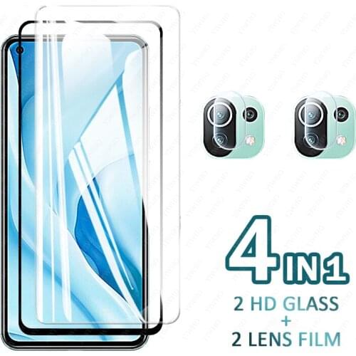 2Pcs Glass for Xiaomi Mi 11 Tempered Glass for Xiaomi Mi 11 10 Pro Ultra Note 10 Lite Pro Phone Screen Protector Camera Len Film