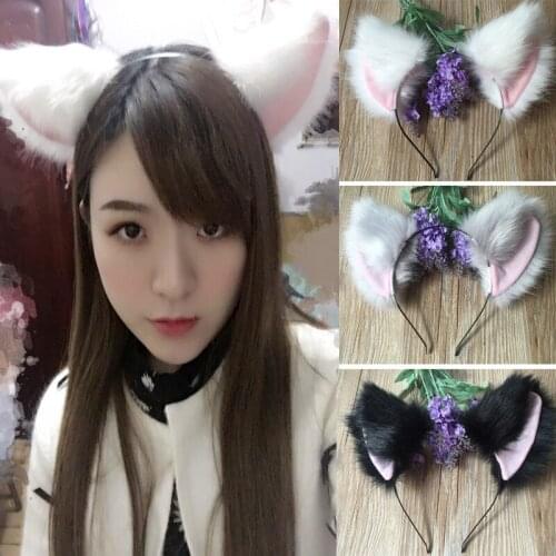Anime Neko Costume Cat Ears Fox Ears Clip Hairpin Party Club Accessories Cosplay cos Halloween Party Orecchiette Free Shipping