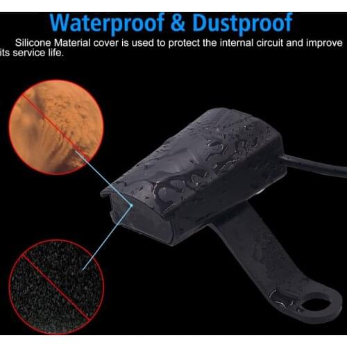 Motorcycle USB Charger 8-32V Phone Charger Socket USB Charger With Indicator Light Moto Car Charger LED Voltmeter Waterproof