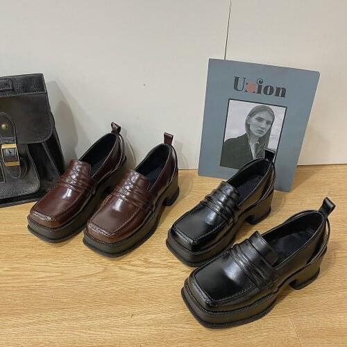 Tenis Feminino womens shoes Lolita Mary Jane shoe thick-soled retro anti-skid small leather shoes low-cut Jk uniform shoes