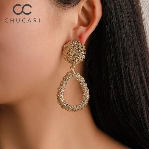 CHUCARI Fashion Women Bohemian Style Gold Starfish Conch Cowary Shell Big Circle Drop Earrings High Quality Shell Dangle Earring