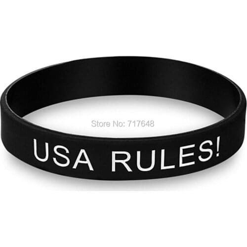 100pcs USA Rules wristband silicone bracelets free shipping by ePacket A