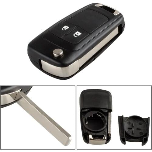 2 Button Folding Flip Key Shell Case Remote Key Cover Replacement with Uncut Blade for Vauxhall Opel Astra Insignia