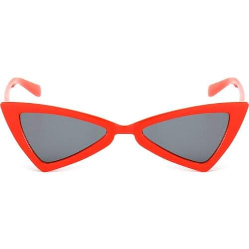 2018 Vintage Small Cat Eye Sunglasses Women Retro HotTriangle Personality Exaggerated Ladies Glasses Lunette Shades