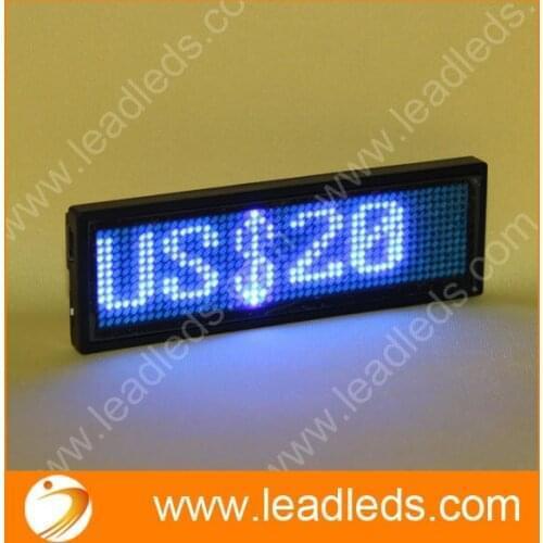 5sets/lot Led Scrolling pin Badge with single Blue display color