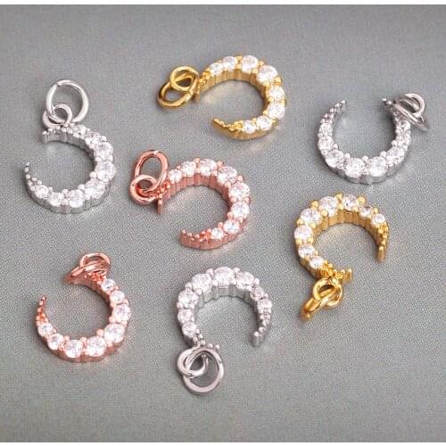 5Pcs 16.44*9.92mm Metal Copper Charms Beads Crescent Shaped Charms Accessories For DIY Jewelry Making Bracelet Accessories 27197