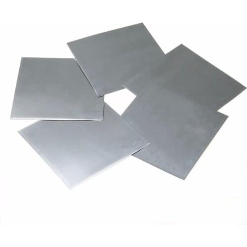 5pcs Bluish-White Metal Zinc Plate High Purity Pure Zinc Sheet Plate 140x140x0.2mm For Science Lab