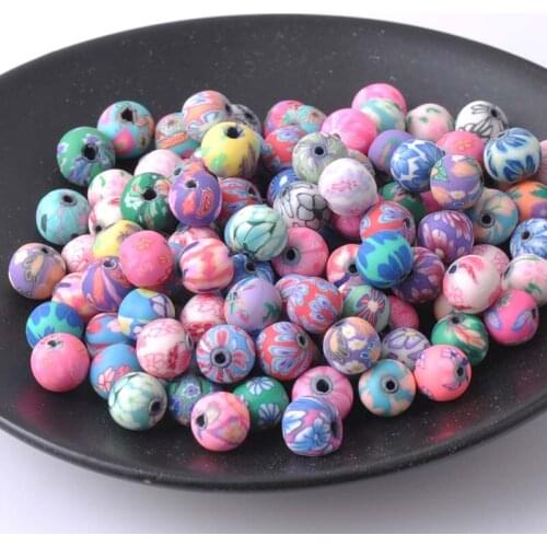 6mm 200pcs Mixed Assorted Colors ball Clay Loose beads For jewelry making YKL0041-6mm