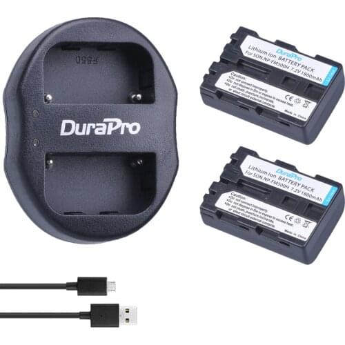 NP-FM500H 1800mAh NP FM500H Camera Battery + USB Dual Charger for Sony A57 A65 A77 A99 A350 A550 A580 A900 Camera Batteries