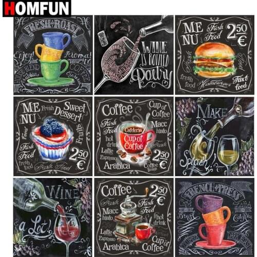 HOMFUN Full Square/Round Drill 5D DIY Diamond Painting "Text landscape" 3D Embroidery Cross Stitch 5D Home Decor Gift