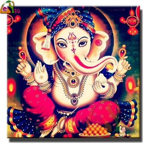 5d Diy Diamond Painting Deuses hindus Ganesha Religion Full Drill Diamond Embroidery Diamond Mosaic Picture Of Rhinestones