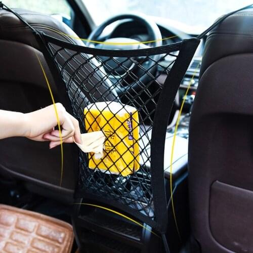 Car Styling Car Organizer Seat Back Storage Elastic Car Mesh Net Bag Between Bag Luggage Holder Pocket for Auto Vehicles