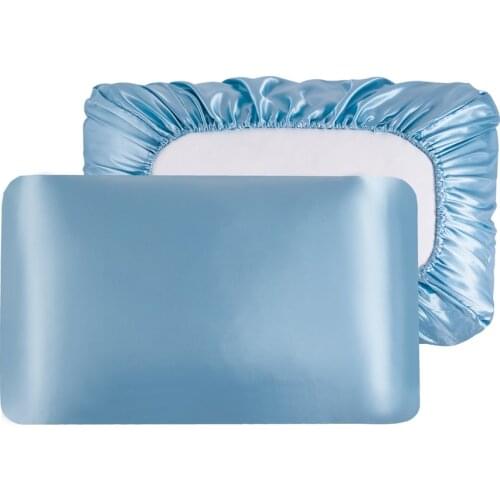 Memory Elastic band Pillow case 100% Satin silk pillowcase solid color pillow cases safety No zipper pillow cover Pillowcases