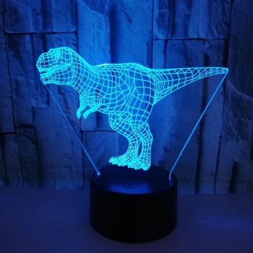 Dinosaur 3D LED Illusion Lamp 7 Color Change Touch Base Usb Night Light Home Decoration Party Bedroom Atmosphere Lamp