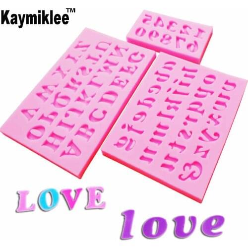 M131 3PCS Capital Small English Letter Numbers UV Resin Silicone Mold Fondant Chocolate Candy Gumpaste Surgarcraft Clay Bake