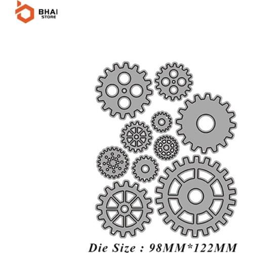 Carbon Steel Metal Cutting Die Mechanical Gear Suitable for Decorative Scrapbook Album Festival Card Making 2021