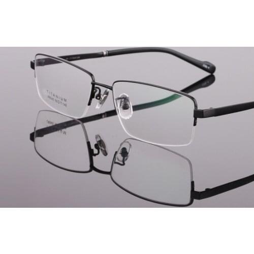 Width-140 Titanium Business Mans Spectacles Frame Myopia Half Rim Eyeglasses Frame Eyewear Computer Goggles Reading Glasses
