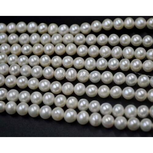 AA wholesale 5 strands6-6.5MM near round cultured freshwater pearl