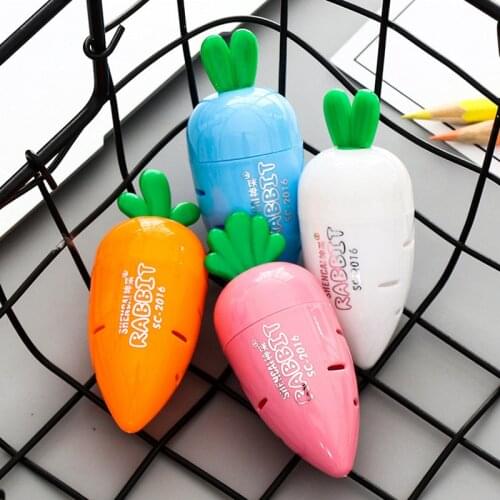 Kawaii carrot plastic student pencil sharpener pencil cutter knife korean stationery school supplies papelaria