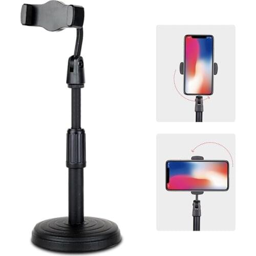Mobile Phone Holder Stand 360 Rotate for Desktop Facetime Live Streaming High Angle Shoot Video for IPhone Samsung Huawei Xiaomi