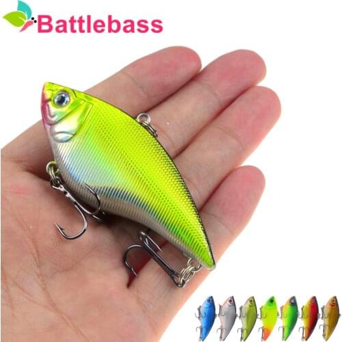 BATTLEBASS 1PCS Hard VIB Fishing Lure 7cm 16g Plastic Artificial Bait Treble Hooks Peche Bass Pike Trolling Pesca Fishing Tackle