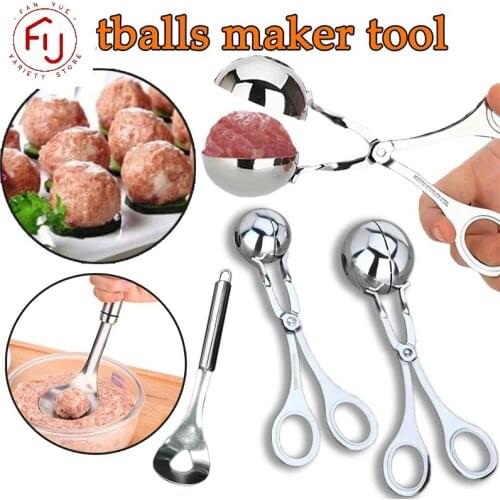 Meatball Maker Tool Clip DIY Newbie Non Stick Stuffed Meat Rice Ball Spoon Shaper Cooking Scoop Stainless Steel Kitchen Gatgets