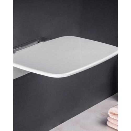 Bathroom and Shower Folding Wall Chair Elderly White Waterproof Toilet Stool Shoe Changing Seat Home Hotel Bathroom Furniture