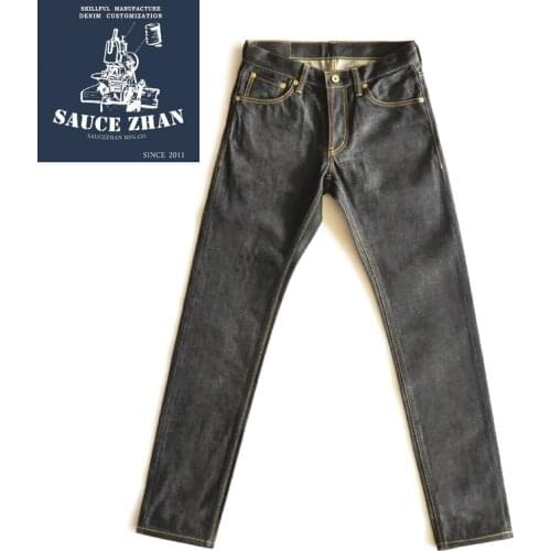 SauceZhan American White Oak CONE MILLS DENIM Slim Fit Jeans Selvedge Jeans Jeans Raw Denim Mens Jeans Mens Jeans Brand