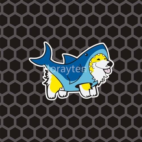 Car Styling Vinyl Stickers for Funny Camouflage Corgi Shark Vehicle Motorcycle Trucks Vans Auto Window Body