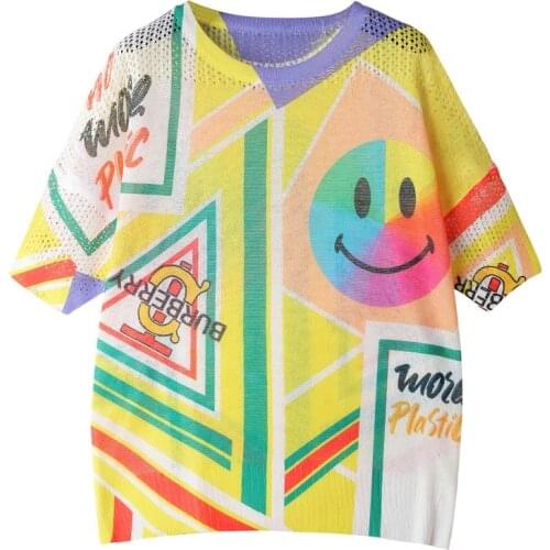 Funny Cartoon Japanese Funny Kawaii Cute Summer Clothes Knitted Retro Sweater Harajuku Women Clothing Pull Tops Nice Sweter