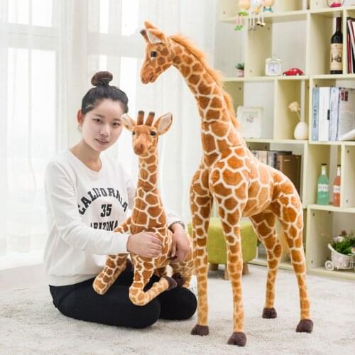 1pc 80-120cm Huge Real Life Giraffe Plush Toys Cute Stuffed Animal Dolls Soft Simulation Giraffe Doll High Quality Birthday Gift