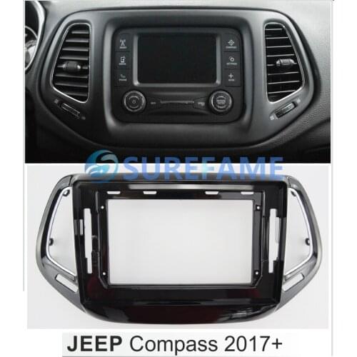 10.1 inch Car Fascia Radio Panel for JEEP Compass 2017+ Dash Kit Install Facia Console Bezel Adapter 10.1inch Plate Trim Cover
