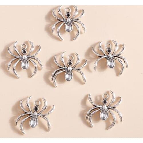 10pcs 28*31mm Antique Silver Color Insect Spider Charms Fit Necklaces Pendants Earrings Making DIY Handmade Jewelry Accessories