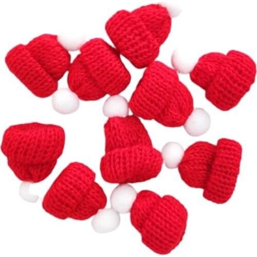 10Pcs Little Santa Claus Hat Merry Christmas Hat Little Red Riding Hood Old Man Decoration Home Decoration